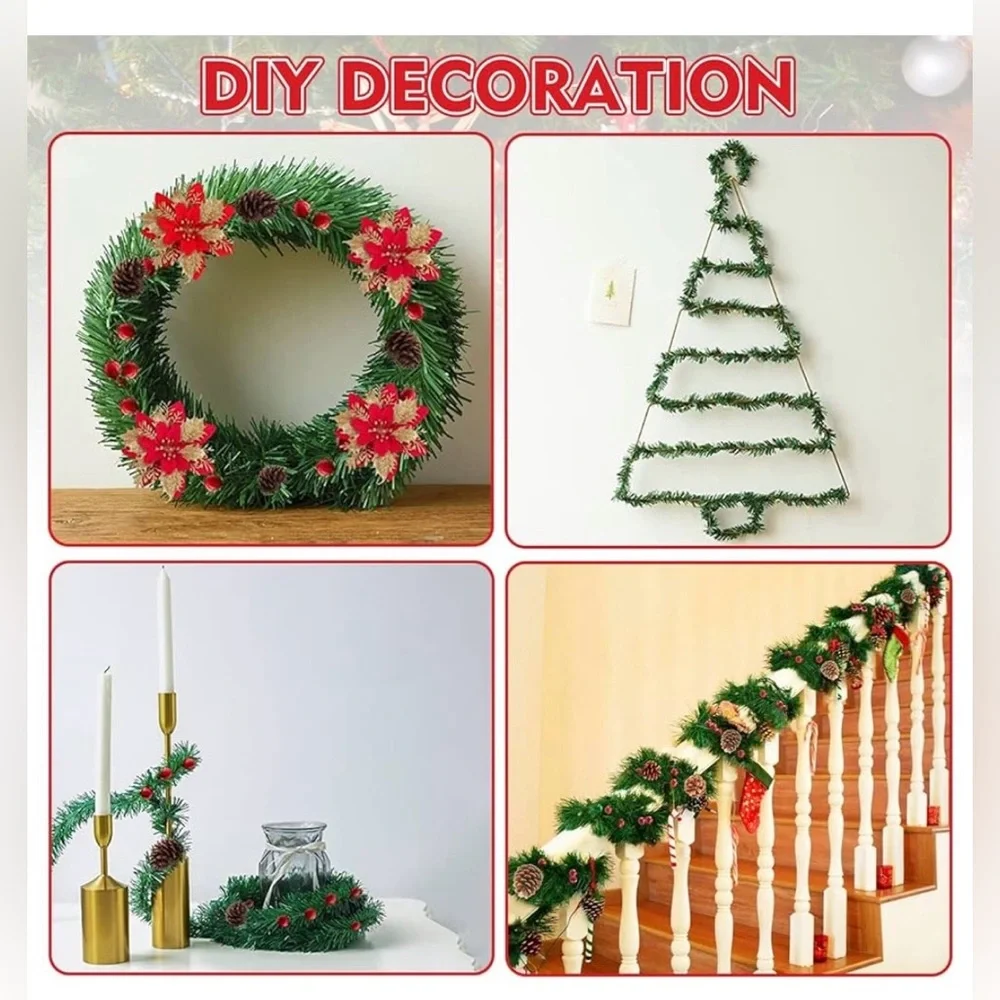 Christmas Garland 50 Foot Soft Non-Lit Artificial Greenery Indoor/Outdoor NEW